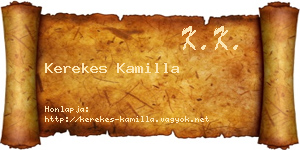 Kerekes Kamilla névjegykártya